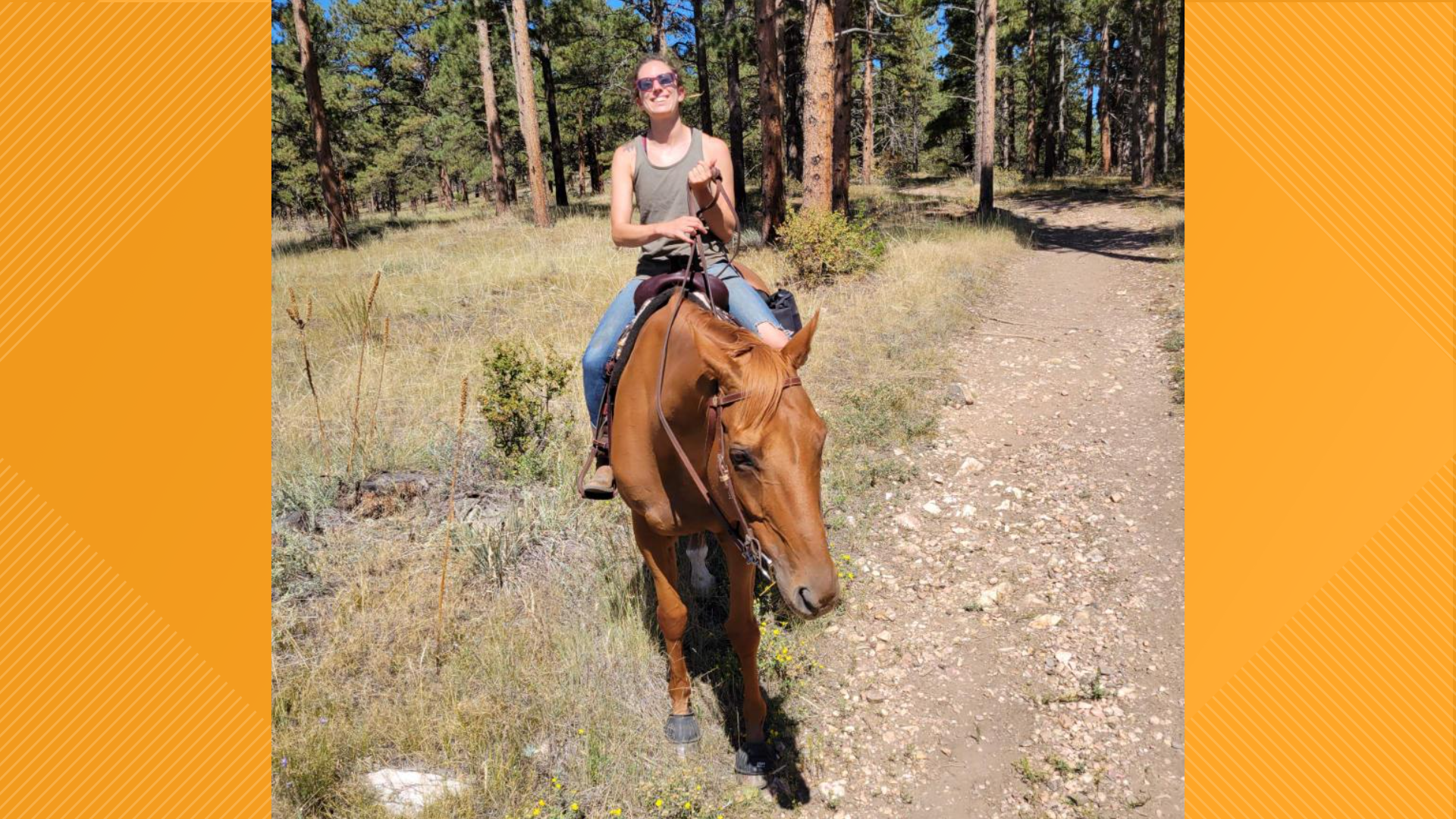 Laura Wolf rides her horse Griffin in this file photo. Griffin was euthanized Saturday, Dec. 2, 2023, after being hit by a car in Arvada. (Courtesy photo, Dawn Farquhar)
