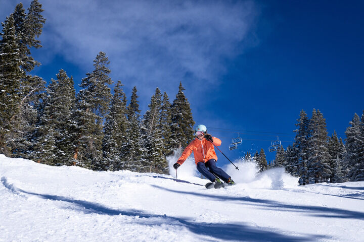 A skier skis in the Beavers zone Wednesday, Dec. 27, 2023 at Arapahoe Basin Ski Area in Dillon, Colorado. (Lucas Herbert, Arapahoe Basin Ski Area)