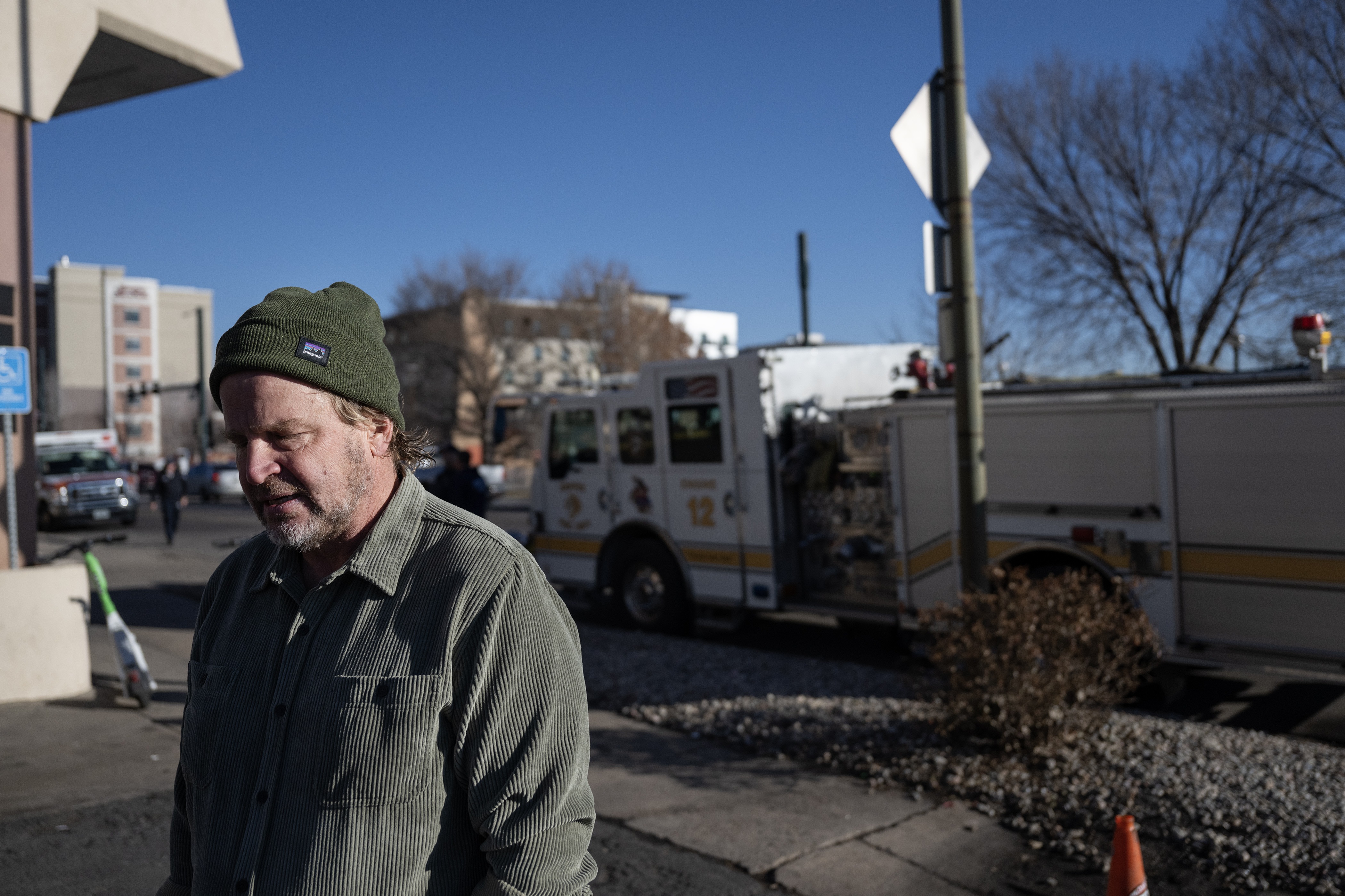 Activist PJ D'Amico talks about the lack of a solution to an influx of immigrants to Denver during an encampment sweep at West 27th Avenue, between Zuni and Alcott Streets on Wednesday, Jan. 3, 2024, in Denver, Colo. (Timothy Hurst/Denver Gazette) (TimHursttim.hurst@gazette.comhttps://secure.gravatar.com/avatar/aca82bd62b4ee425c598527cd6faa1b1?d=mm&r=g)