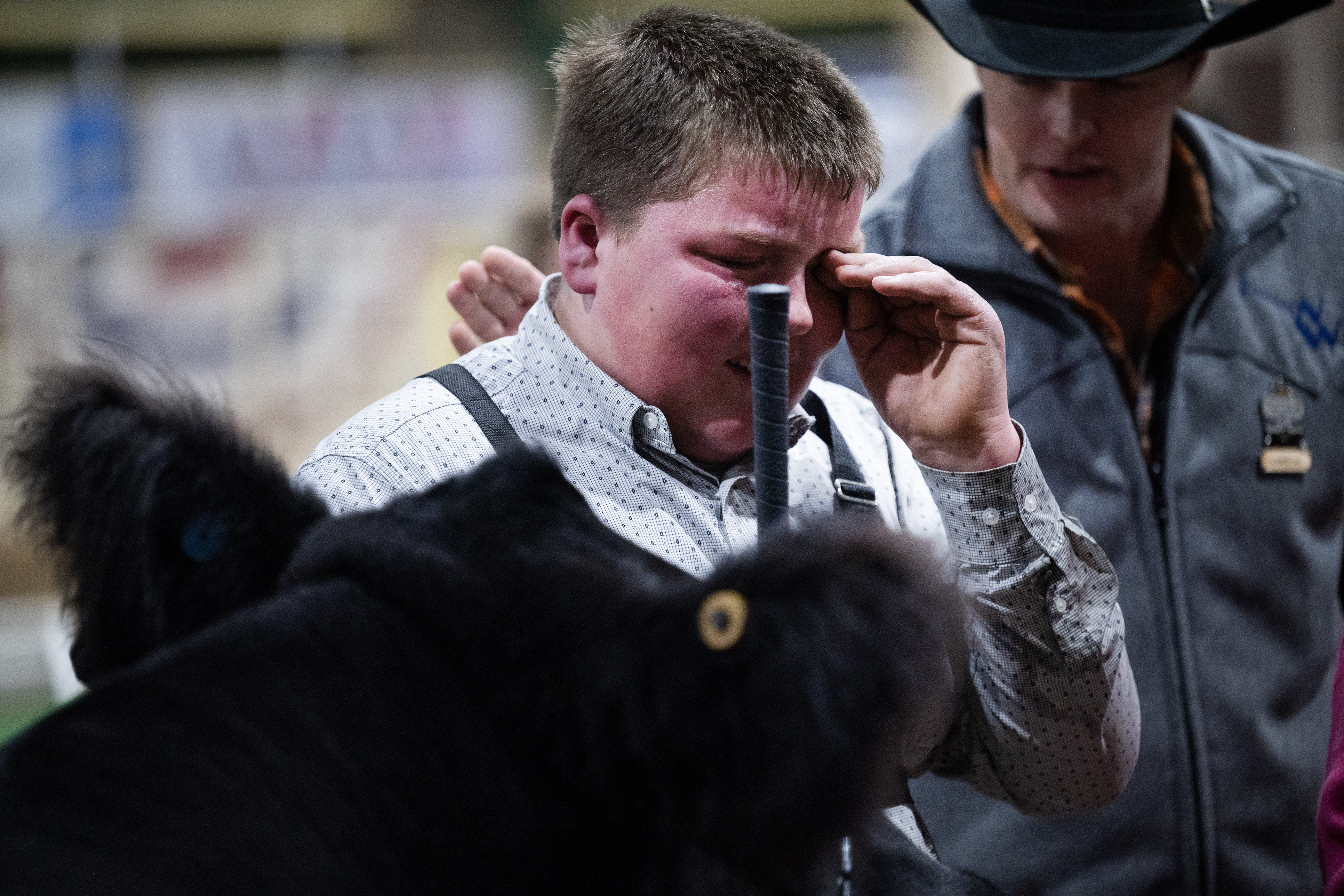 Mason Shalla reacts after having his steer named Reserve Grand Champion during the Junior Market Steer Grand Drive on Wednesday, Jan. 17, 2024, at the Stadium Arena in the National Western Complex in Denver, Colo.(Timothy Hurst/Denver Gazette) (TimHursttim.hurst@gazette.comhttps://secure.gravatar.com/avatar/aca82bd62b4ee425c598527cd6faa1b1?d=mm&r=g)