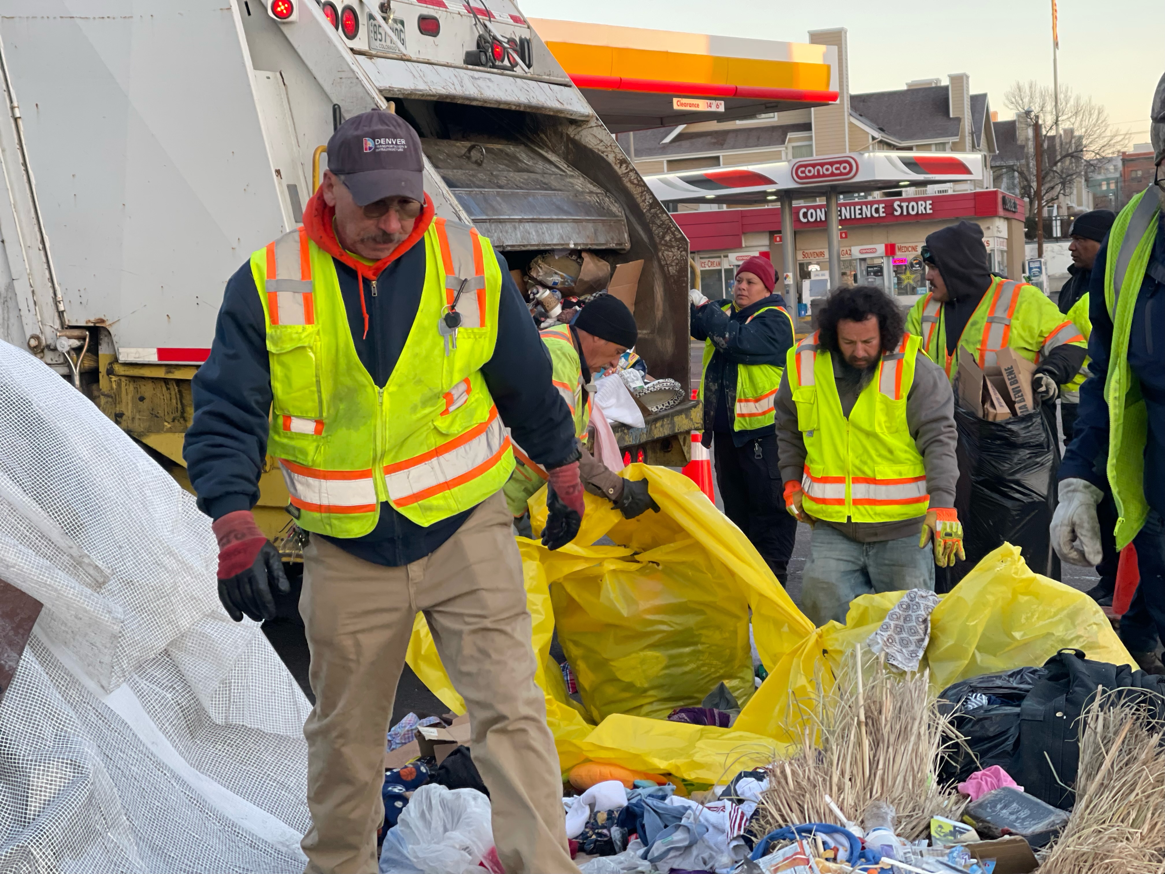 Denver workers begin dismantling roughly 150 tents housing immigrants off Speer Boulevard and Zuni Street. The tents sprung up about three months ago when the immigrants — who crossed the border illegally and arrived in Denver — exhausted their city shelter voucher and moved onto the streets. (NicoBrambilanico.brambila@denvergazette.comhttps://denvergazette.com/content/tncms/avatars/4/ec/74a/4ec74aa2-71b0-11ed-af6f-0f0ae7acf7b0.d52fca74e95503d77da50127c9ff4e2d.png)