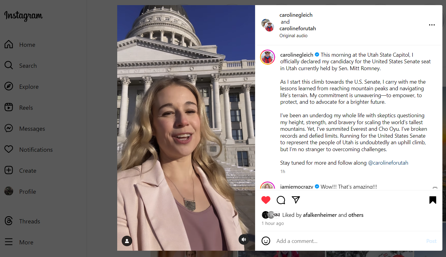 Utah skier, climate activist announces her run for US Senate in Utah