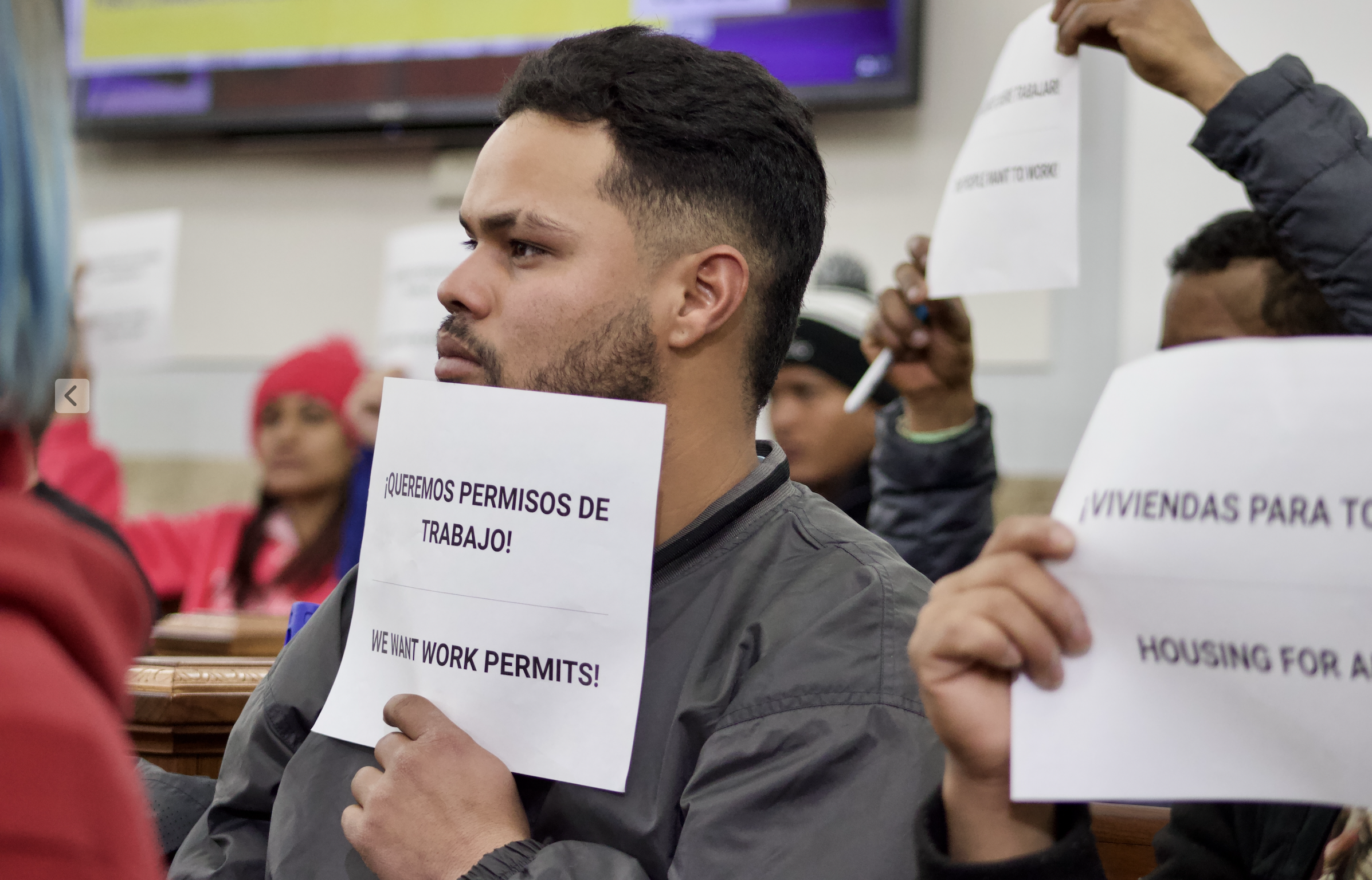 An unidentified immigrant attending the Denver City Council meeting urged councilmembers to help them obtain work permits during a public comment period on Tuesday, Jan. 2. (NoahFestensteinCity Government Reporternoah.festenstein@denvergazette.comhttps://denvergazette.com/content/tncms/avatars/9/f0/326/9f032698-379f-11ee-8053-8bacbed4931f.60984dba383441d9647e0e740a08a8e6.png)