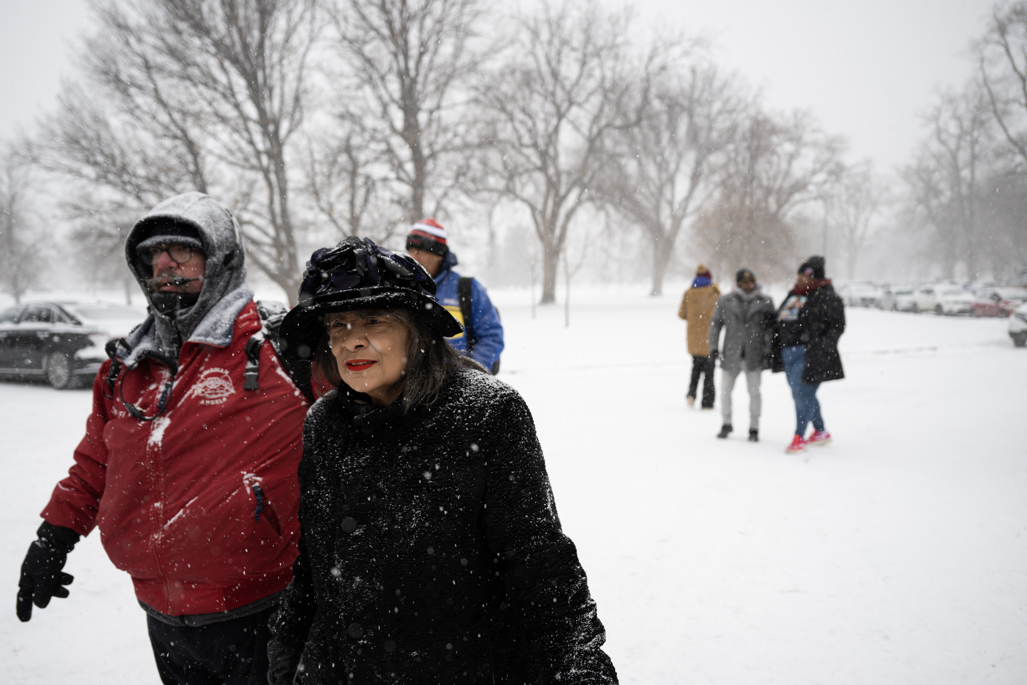 Former First Lady of Denver and state representative, Wilma Webb, arrives to the ceremony preceding the step-off of Denver's annual Martin Luther King Jr. Day marade on Monday, Jan. 15, 2024, in Denver, Colo.(Timothy Hurst/Denver Gazette) (TimHursttim.hurst@gazette.comhttps://secure.gravatar.com/avatar/aca82bd62b4ee425c598527cd6faa1b1?d=mm&r=g)