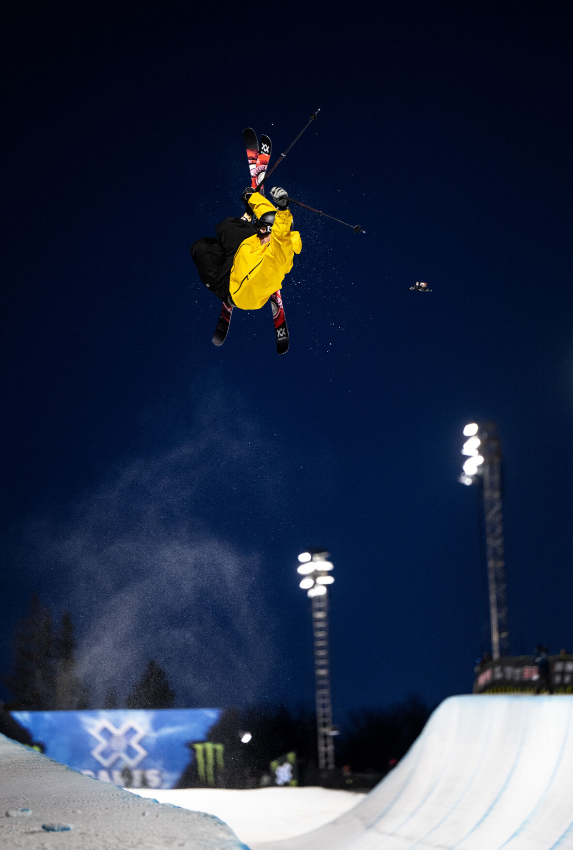 Hunter Hess of the USA wins bronze in the Chipotle Men’s Ski SuperPipe at the X Games on Sunday, Jan. 28, 2024, in Aspen, Colo. (Parker Seibold, The Gazette) (Parker Seibold)