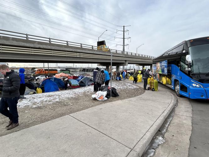 immigrant encampment 48th and Fox