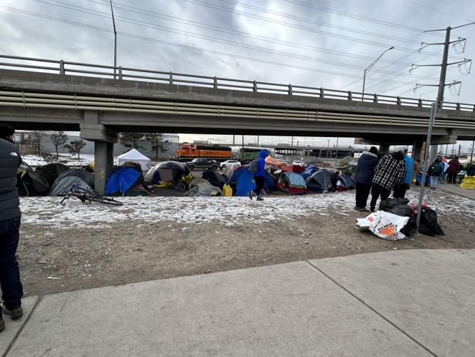immigrants encampment 48th and Fox