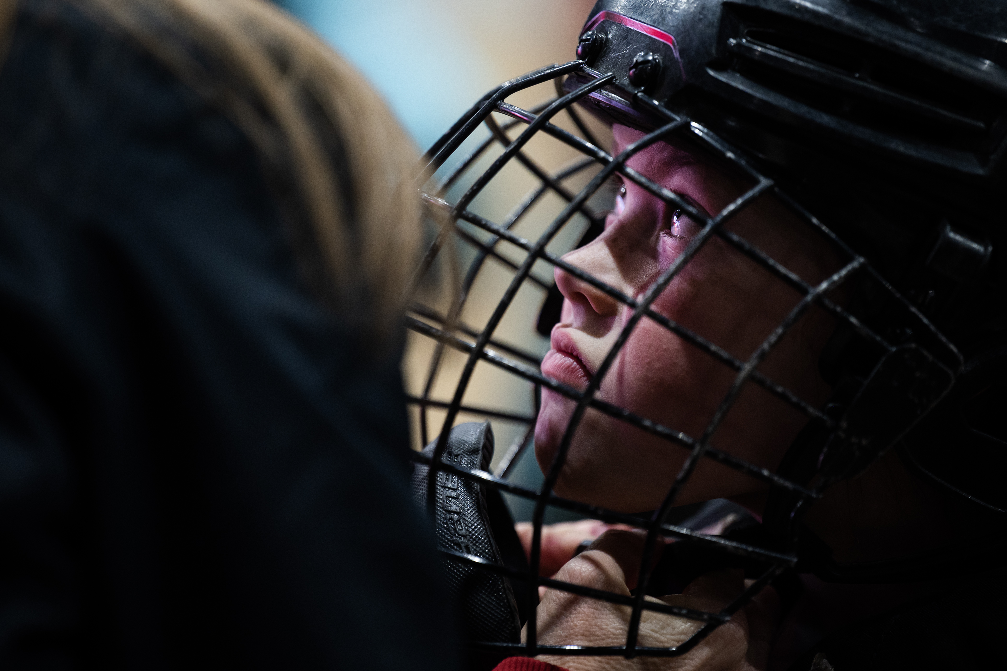 Quinn Adams, 7, has her helmet strapped on during the Stadium Arena Mutton Bustin’ event on Monday, Jan. 8, 2024, at the National Western Complex in Denver, Colo. (Timothy Hurst/Denver Gazette) (TimHursttim.hurst@gazette.comhttps://secure.gravatar.com/avatar/aca82bd62b4ee425c598527cd6faa1b1?d=mm&r=g)