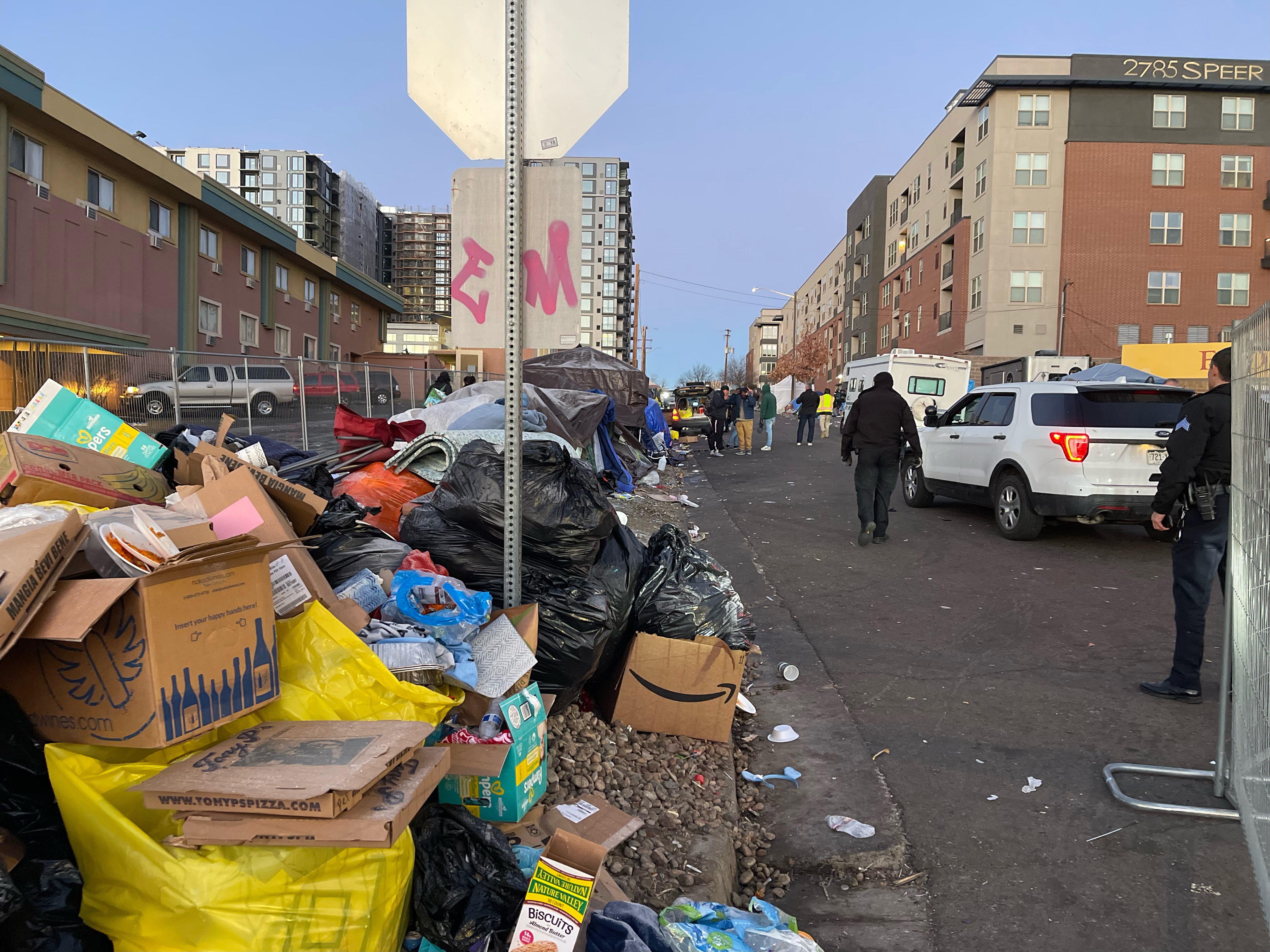 Roughly 150 tents housing immigrants off Speer Boulevard and Zuni Street had sprung up about three months ago when the immigrants — who crossed the border illegally and arrived in Denver — exhausted their city shelter voucher and moved onto the streets. (NicoBrambilanico.brambila@denvergazette.comhttps://denvergazette.com/content/tncms/avatars/4/ec/74a/4ec74aa2-71b0-11ed-af6f-0f0ae7acf7b0.d52fca74e95503d77da50127c9ff4e2d.png)