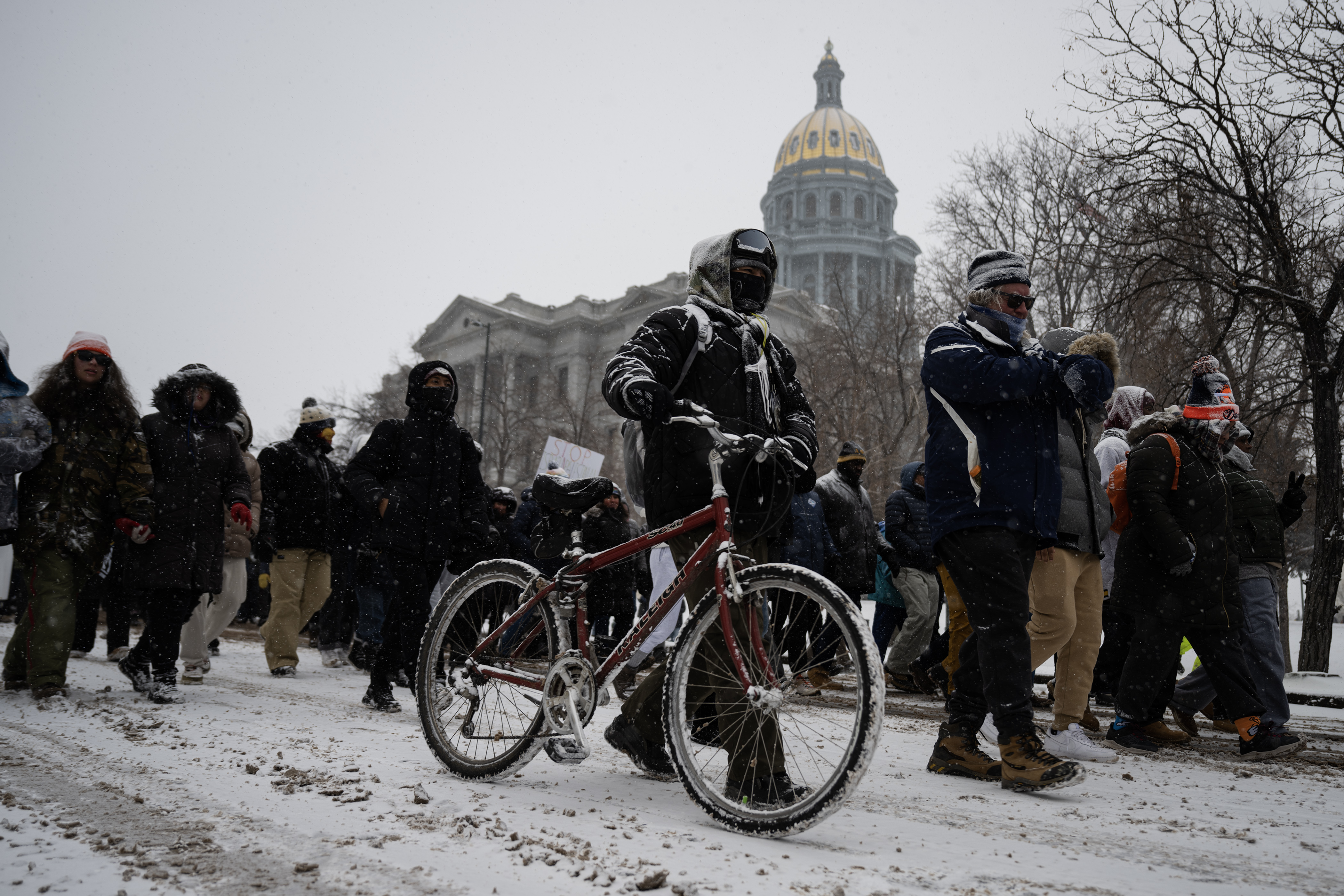 Marchers make their way down East Colfax Avenue during Denver's annual Martin Luther King Jr. Day marade on Monday, Jan. 15, 2024, in Denver, Colo.(Timothy Hurst/Denver Gazette) (TimHursttim.hurst@gazette.comhttps://secure.gravatar.com/avatar/aca82bd62b4ee425c598527cd6faa1b1?d=mm&r=g)