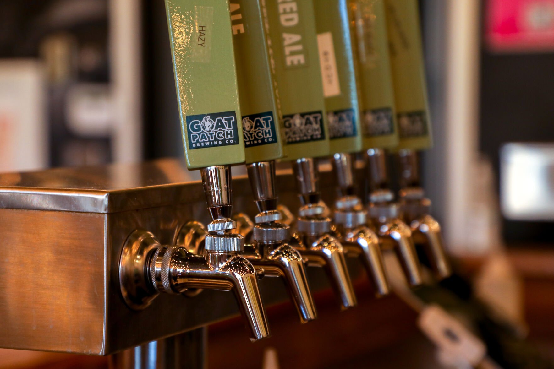 The taps at Goat Patch Brewing Co. (Grace Wride, The Gazette)
