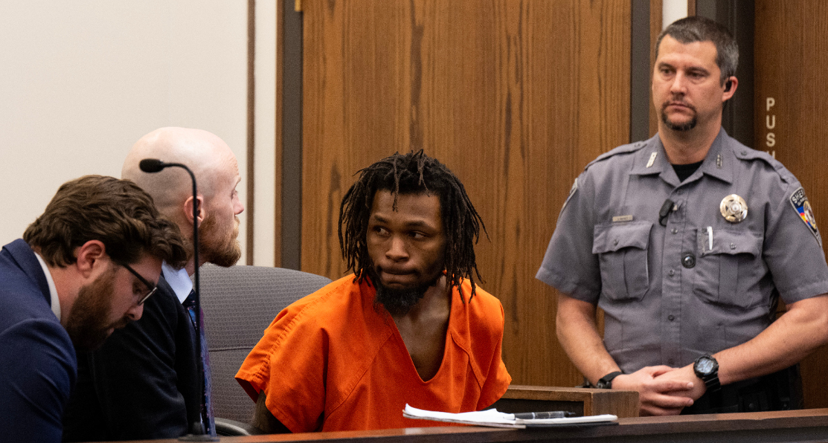 Nicholas Jordan, who faces two murder charges, appeared in a Colorado Springs courtroom today (Feb. 23, 2024). (Parker Seibold/The Denver Gazette)