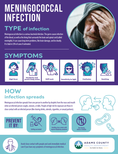 Adams County Health Department meningococcal flier