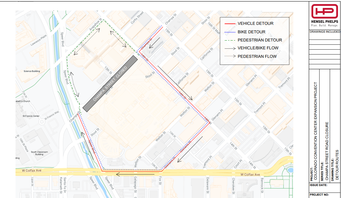 Denver shuts down two roads for construction work