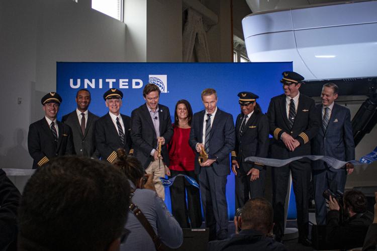 Grand opening of Denver's new United pilot training center building