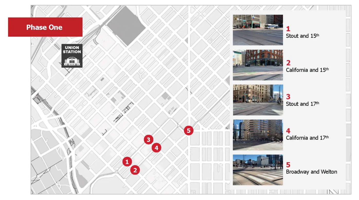 RTD light rail phase 1 intersections
