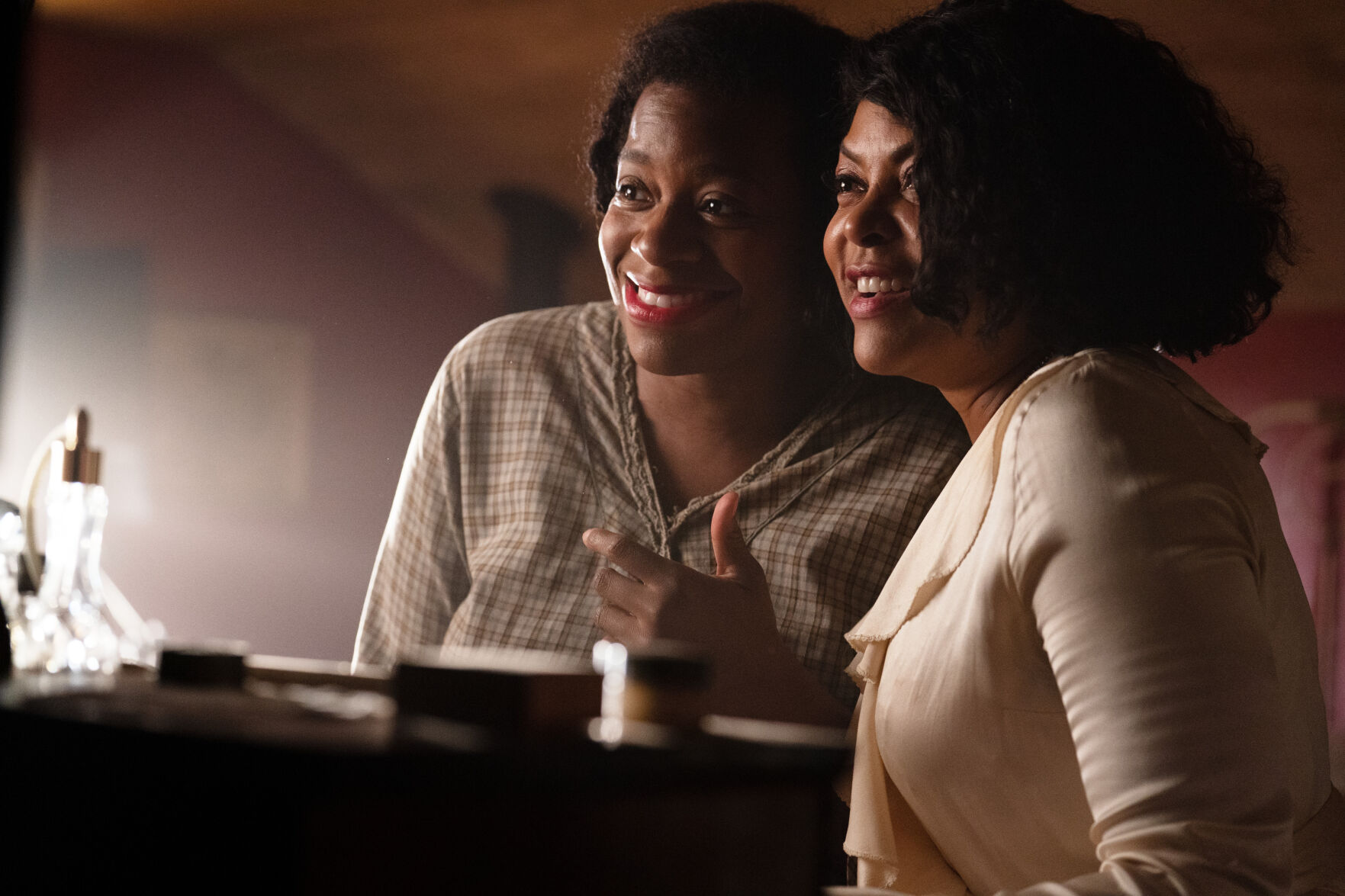 Fantasia Barrino, left, and Taraji P. Henson in “The Color Purple.” (Warner Bros. Pictures)