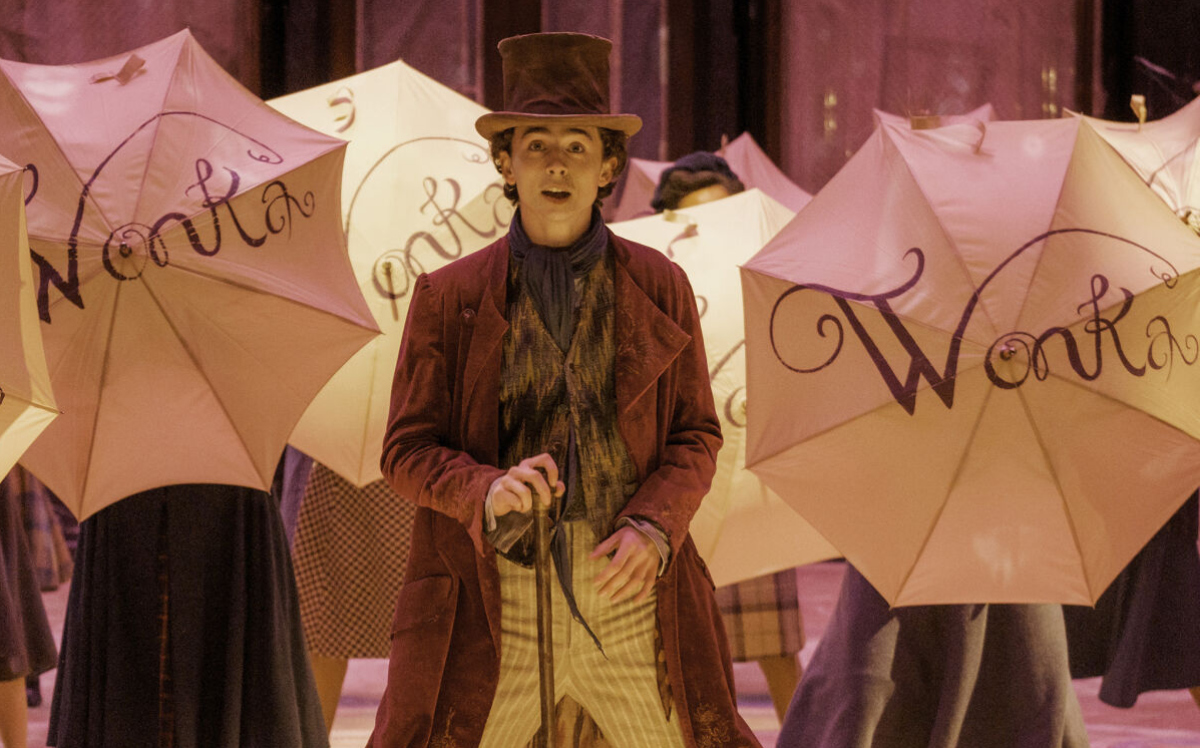 Timothée Chalamet in the movie “Wonka.” Yes: He sings. He dances. (Jaap Buittendijk/ for Warner Bros. Pictures/TNS)