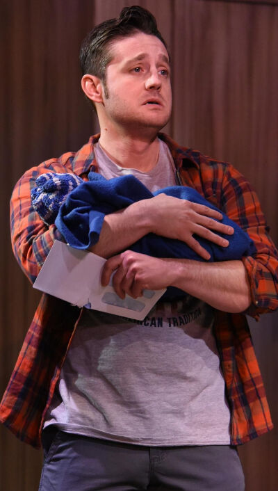 Award-winning actor Sean Scrutchins played a supremacist with an unexpected secret in 'Amerikin' at Curious Theatre in 2023. (Michael Ensminger for Curious Theatre)
