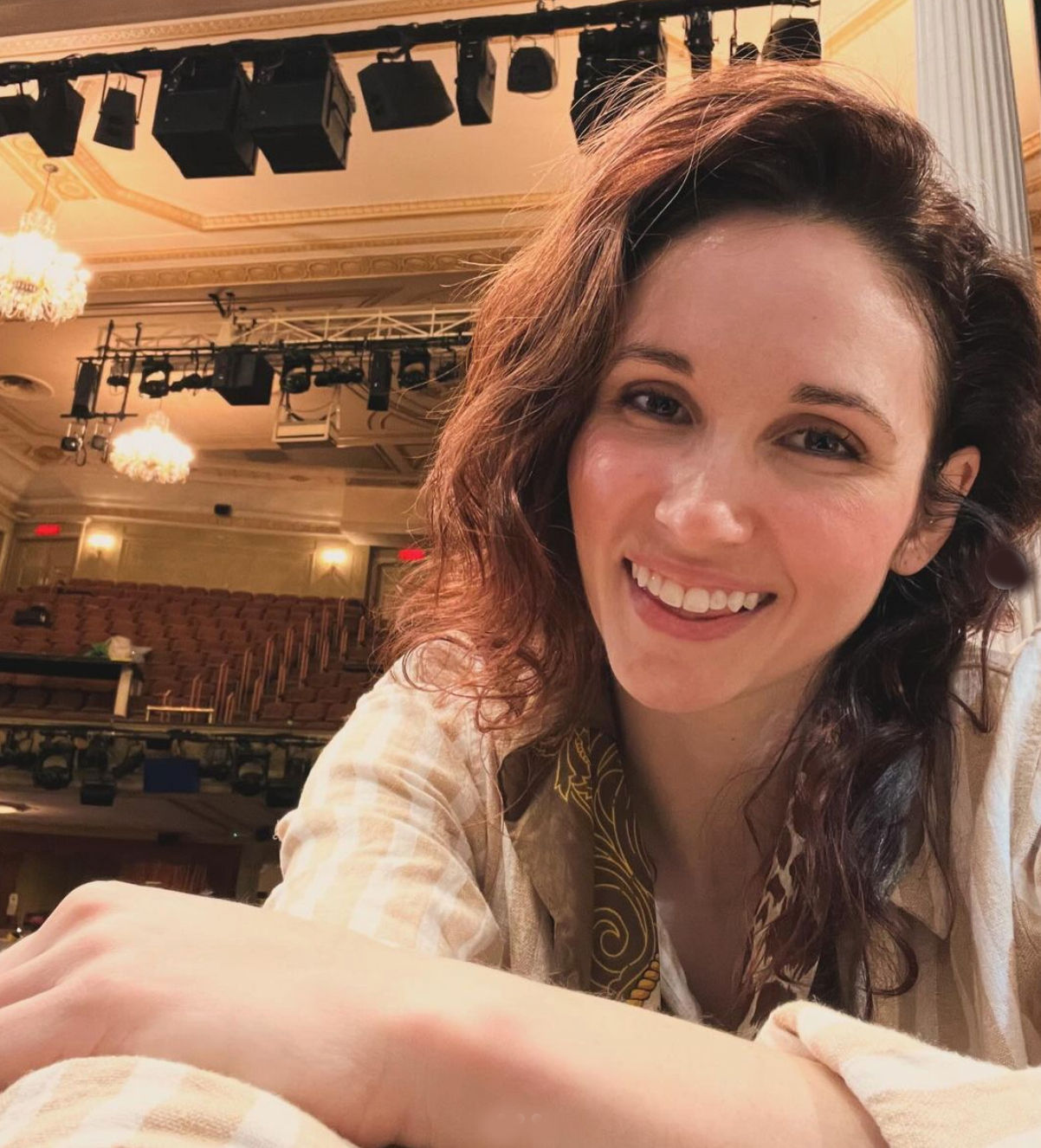 Douglas County actor Jenna Bainbridge on the set of the Music Box Theatre where she made her Broadway debut on Tuesday in the new musical 