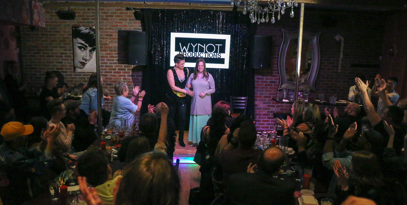 Sam Barrasso, a blind actor who won a 2023 True West Award for her work on Denver theater stages last year, had the crowd on its feet after singing