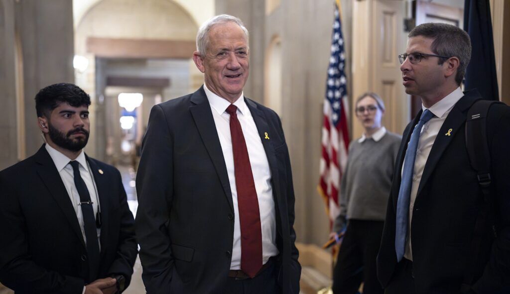Benny Gantz confronts reports he’s in US against Benjamin Netanyahu’s wishes