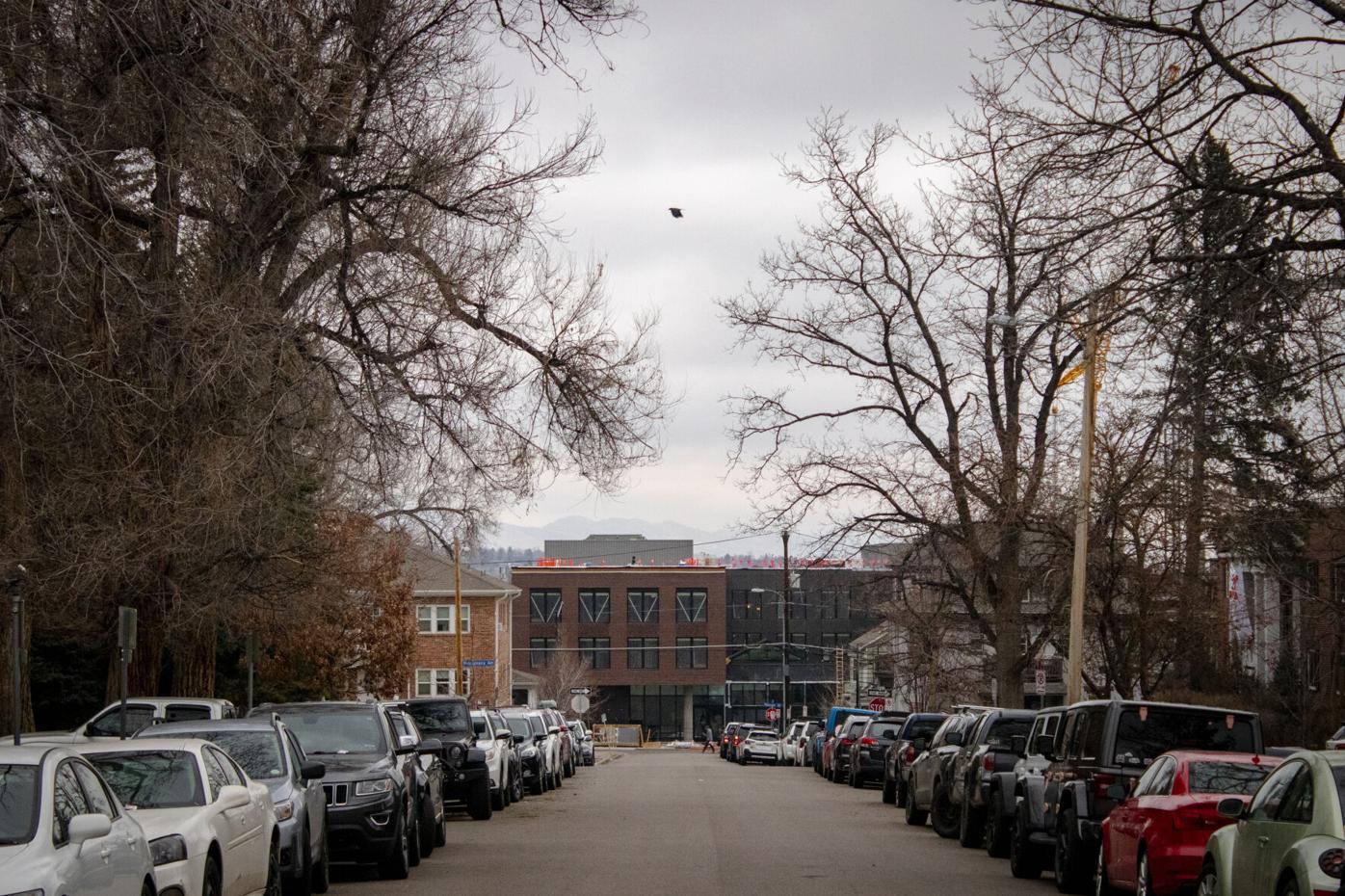 Looking down the hill at Moxy Boulder hotel
