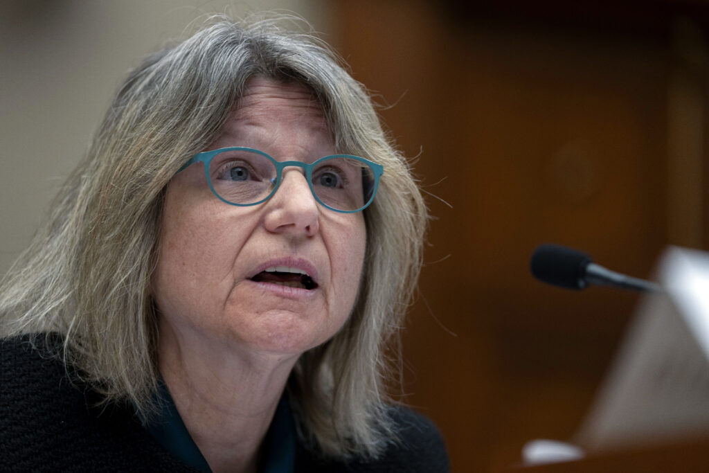 Massachusetts Institute of Technology (MIT) President Sally Kornbluth speaks during a hearing of the House Committee on Education on Capitol Hill, Dec. 5, 2023, in Washington.