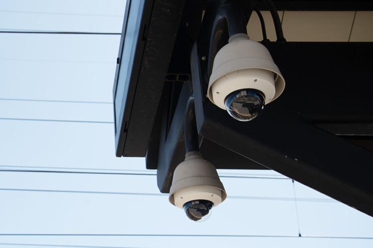Several surveillance cameras are present the RTD Perry Station