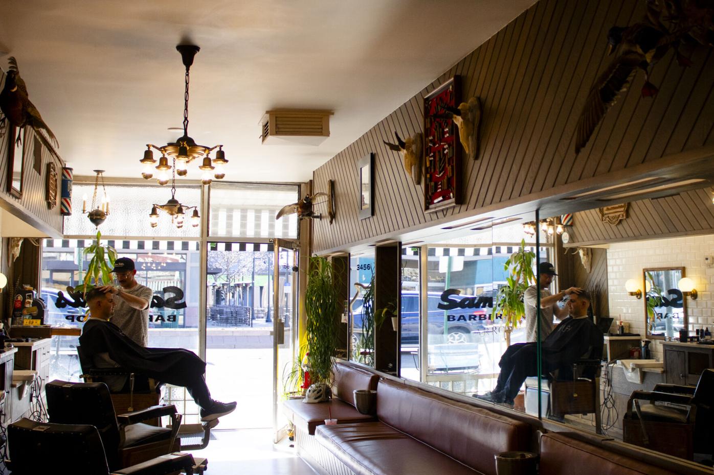 Inside Sam Hill's Barbershop by Arrow after being restored