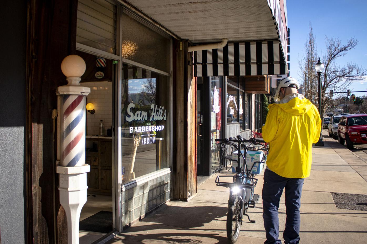 Front of Englewood's Sam Hill's Barbershop by Arrow