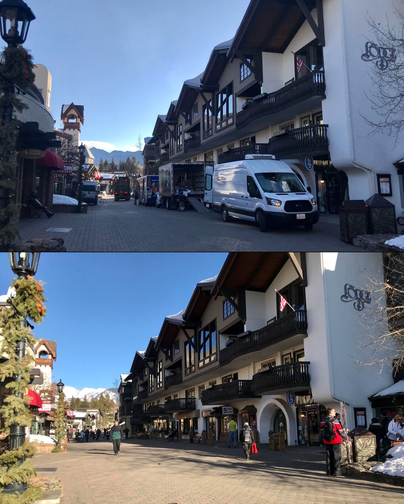 Vail streets before and after