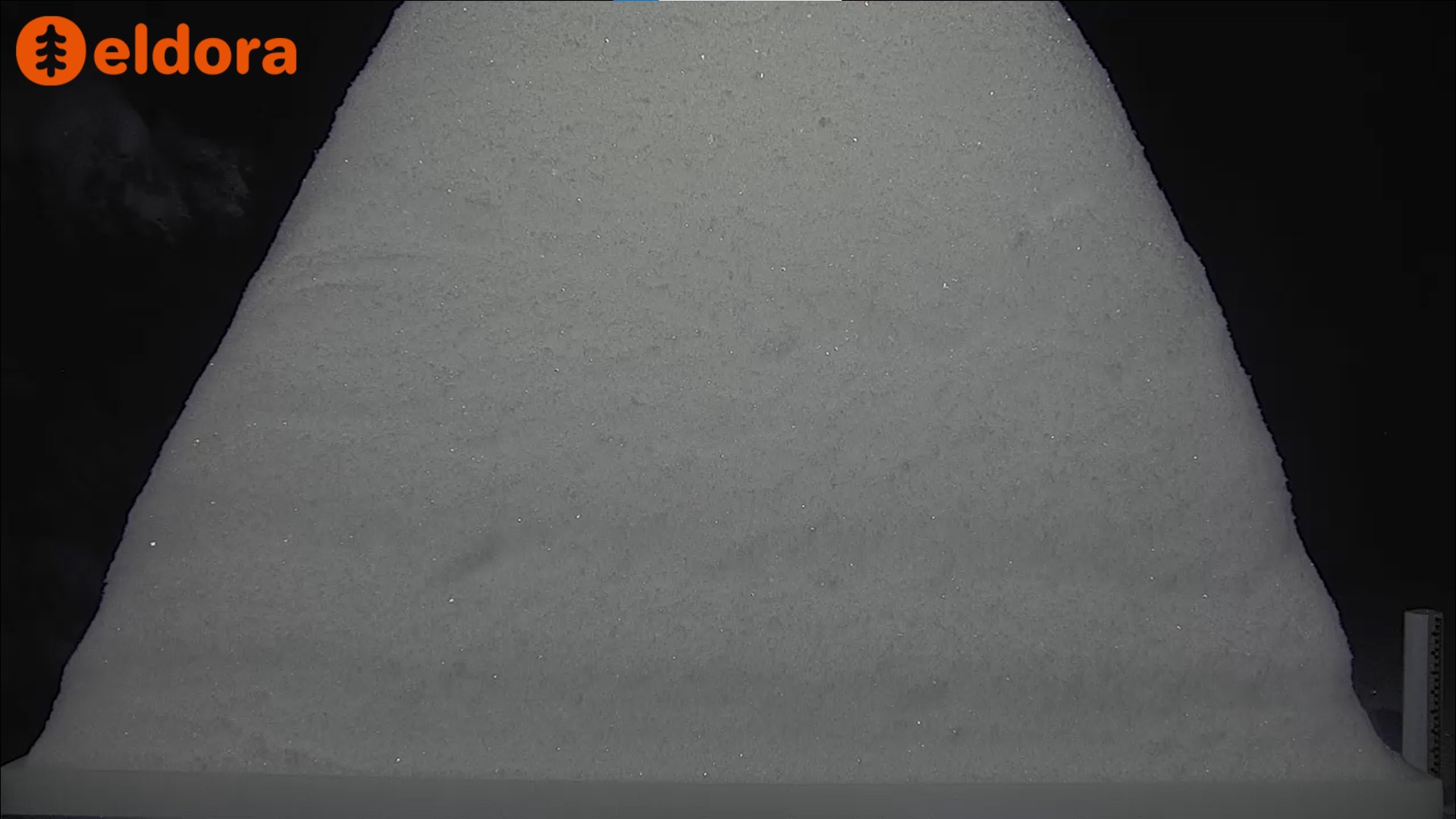 A screen grab from Eldora Mountain's snow stake camera at 6 a.m., Thursday, March 14, 2024 shows the ski area received unreadable inches of snow since 4 p.m. The ski area could receive up to 48 inches of snow through Friday. (Eldora Mountain Resort)