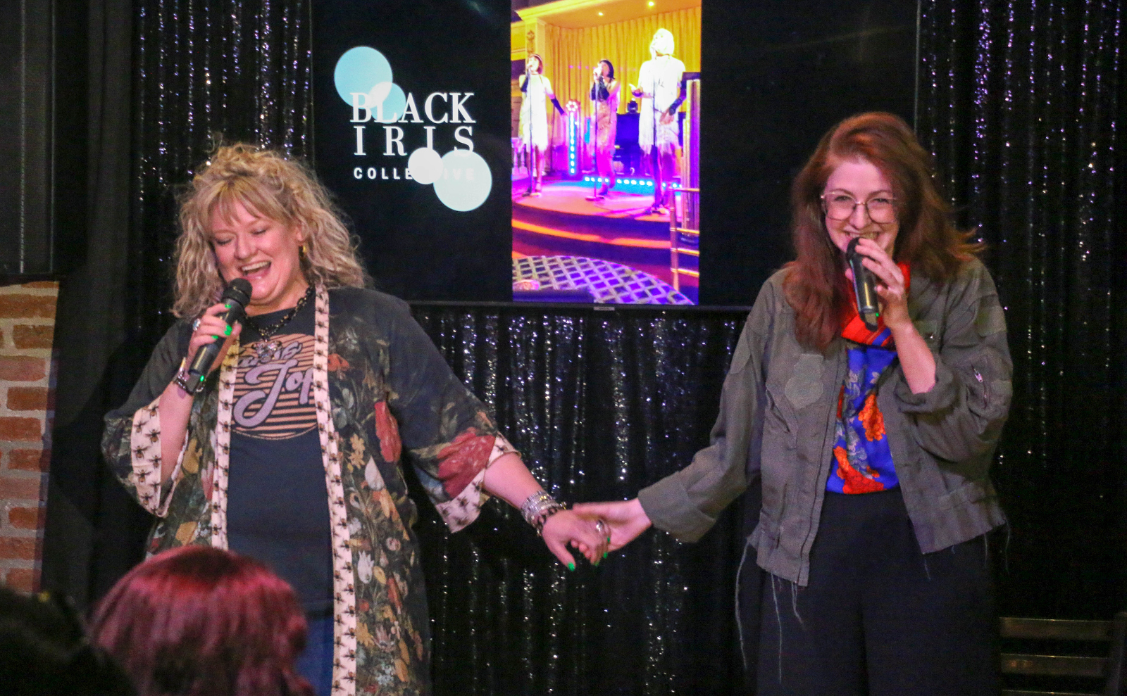 Jalyn Webb, left, a performer with the Candlelight Dinner Playhouse in Johnstown, and Anne Terze-Schwarz, star of the Littleton Town Hall Arts Center's recent production of