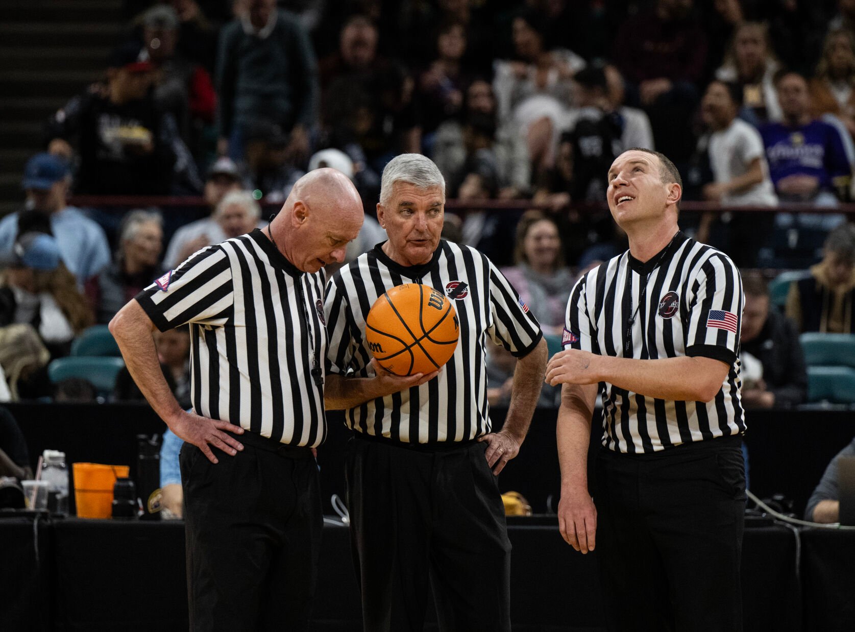 The Mesa Ridge boys basketball team wins their second consecutive 5A boys basketball state championship over Windsor on Saturday, March 9, 2024, at the Denver Coliseum in Denver. The Grizzlies won 57-53. (Parker Seibold, The Gazette) (Parker Seibold)