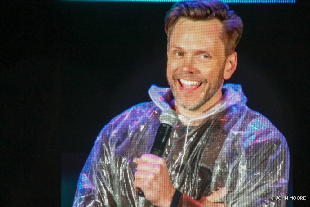 Joel McHale as he appeared on the big screen at Red Rocks as part of SeriesFest on May 10, 2023. (John Moore/Denver Gazette)