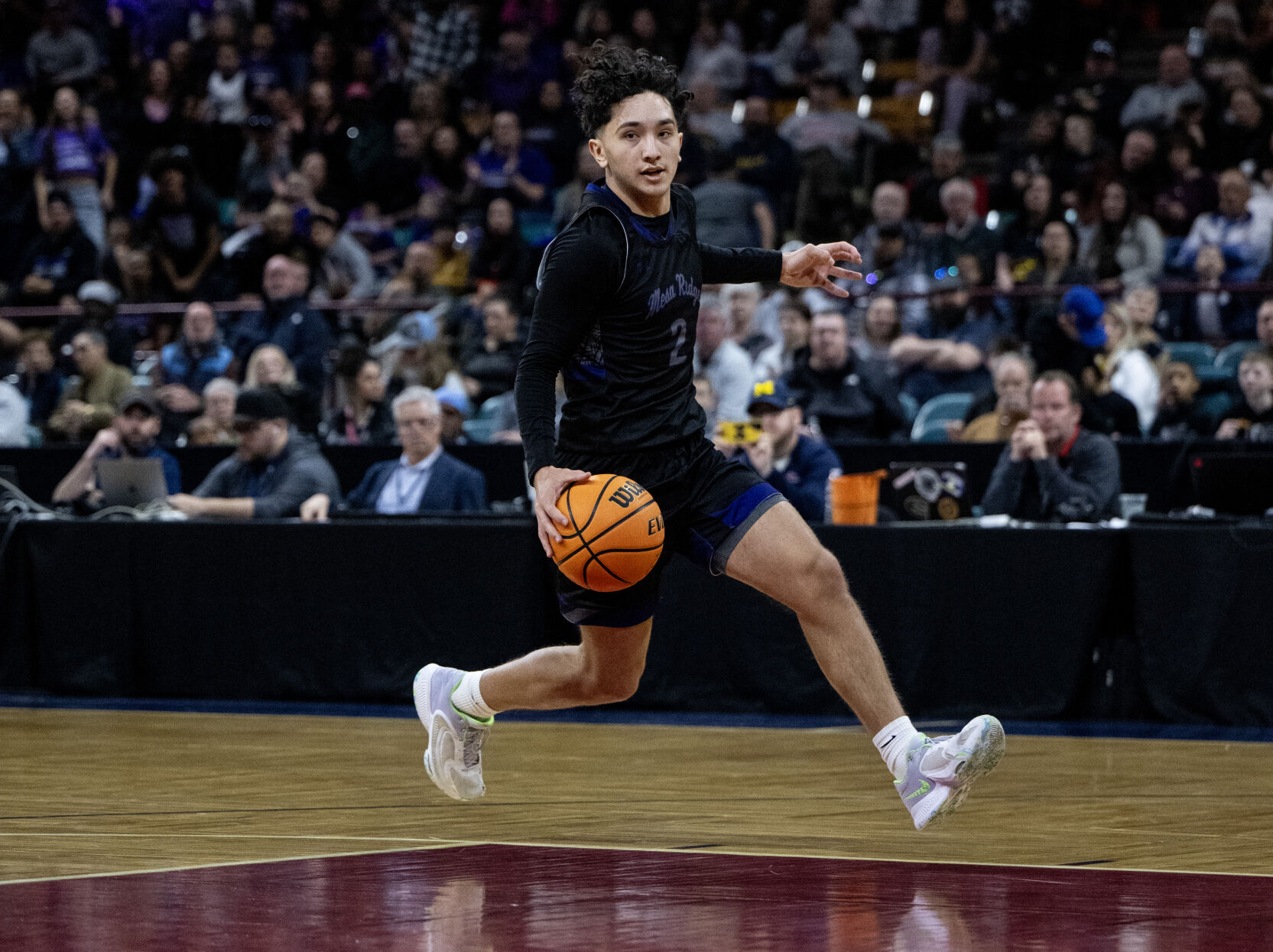 The Mesa Ridge boys basketball team wins their second consecutive 5A boys basketball state championship over Windsor on Saturday, March 9, 2024, at the Denver Coliseum in Denver. The Grizzlies won 57-53. (Parker Seibold, The Gazette) (Parker Seibold)