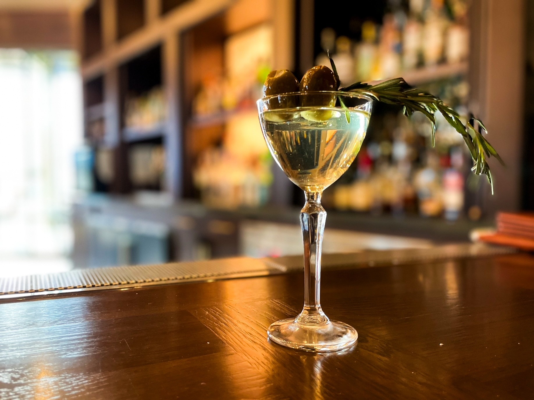 The 'Black Diamond' martini at Grand View restaurant at Garden of the Gods Resort, featuring Juniper Jones Gin, Coppermuse Jalapeño Vodka, Lo-Fi Vermouth, and Black Truffle oil. That's a lot going on – but none of the flavors stand out too much in a perfect blend that any martini-lover will likely enjoy. Photo Credit: Spencer McKee.