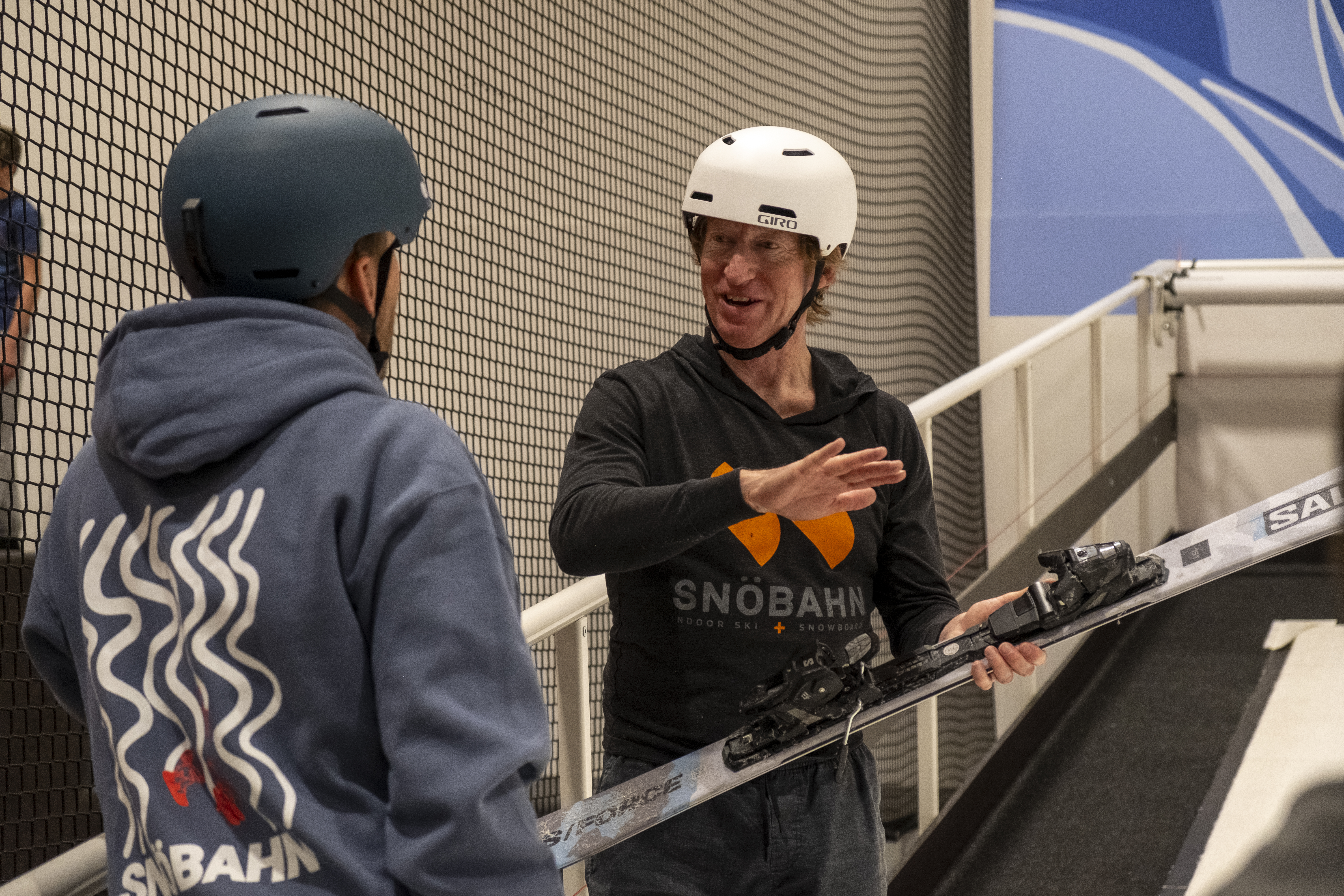 Pro skiers Bode Miller, right, and Chris Anthony talk about the revolving slopes and its affects on their skis during a demonstration at the grand opening ceremony of Snöbahn Thornton Friday, March 8, 2024 in Thornton, Colorado. (JonathanIngrahamDigital Strategistjonathan.ingraham@denvergazette.comhttps://denvergazette.com/content/tncms/avatars/c/dd/7f0/cdd7f086-b693-11ec-b373-bba598953eb6.fc0f5608a6f1144f64f080f771bd904d.png)