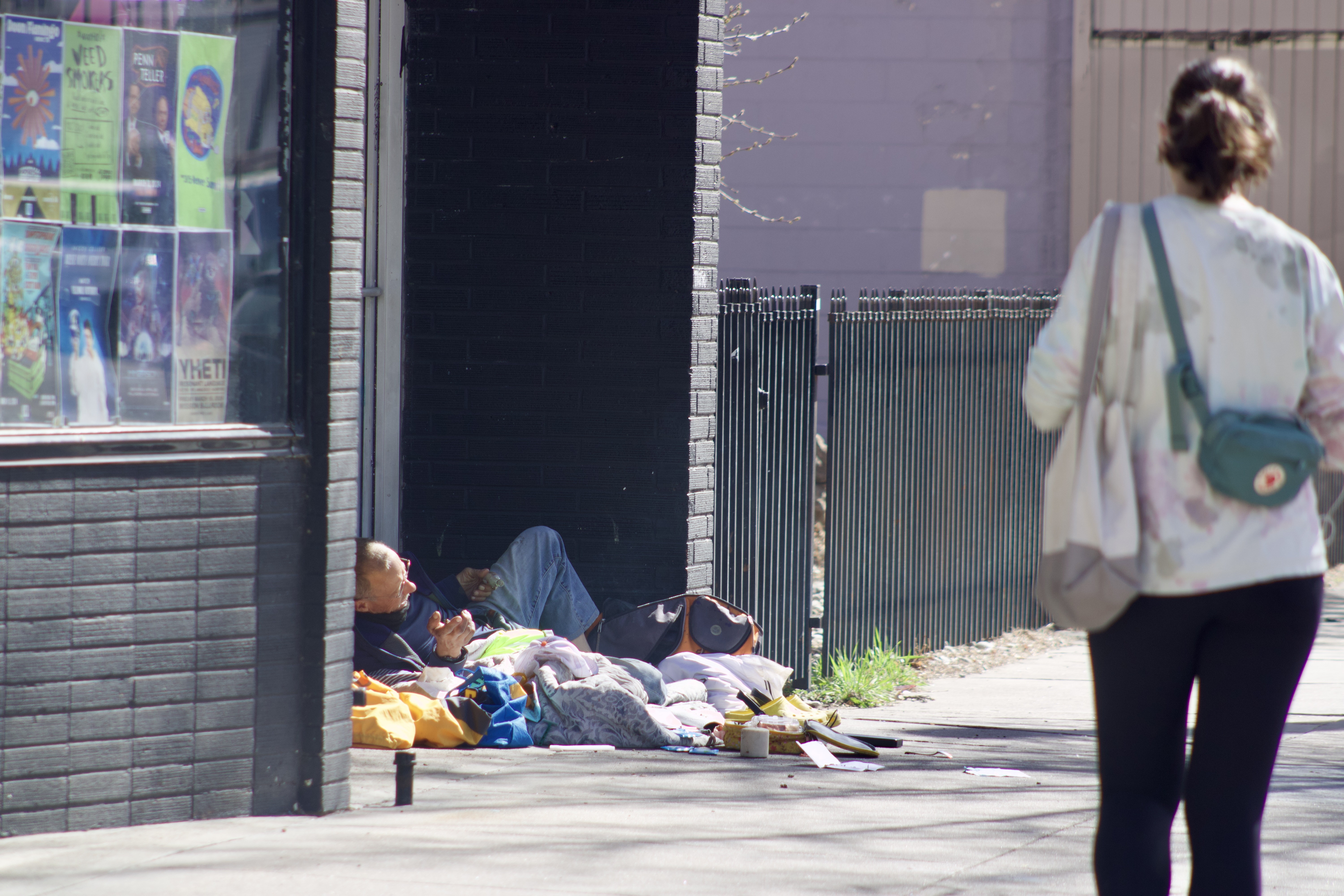 A homeless man lays down with a smoking pipe in front of a business along south Broadway in Denver on Tuesday, March 12. (NoahFestensteinCity Government Reporternoah.festenstein@denvergazette.comhttps://denvergazette.com/content/tncms/avatars/9/f0/326/9f032698-379f-11ee-8053-8bacbed4931f.60984dba383441d9647e0e740a08a8e6.png)