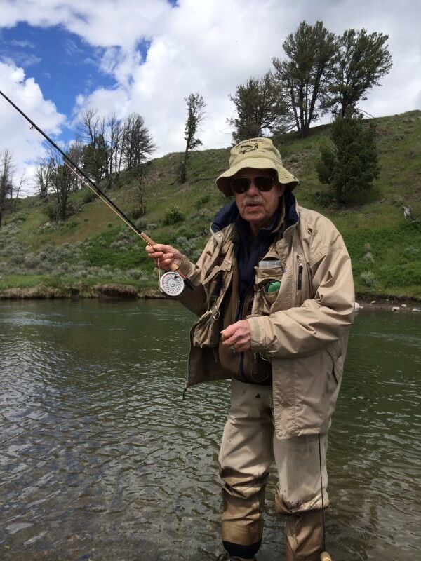 A.K. Best of Boulder made time for fishing between his life and career of tying flies. Photo courtesy Sue Morgan