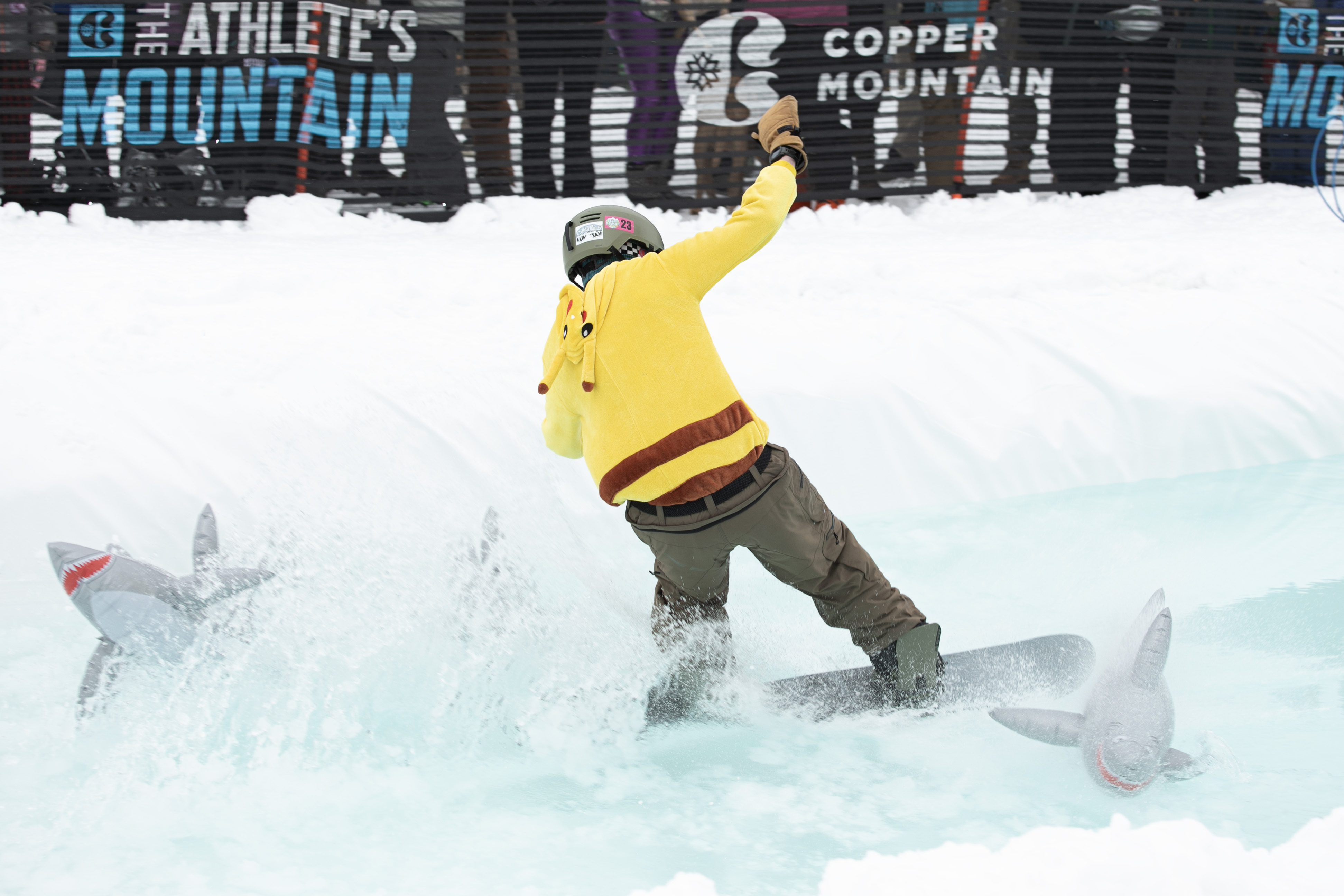 A snowboarder attempts to skim across Copper Mountain's Slush Rush pond on Saturday, April 27, 2024. (TomHellauerMultimedia Producertom.hellauer@denvergazette.comhttps://denvergazette.com/content/tncms/avatars/f/9e/622/f9e6228a-3b6b-11ed-bf10-fbb71fa8e421.f54b911252c540f1d61709edc4727a39.png)