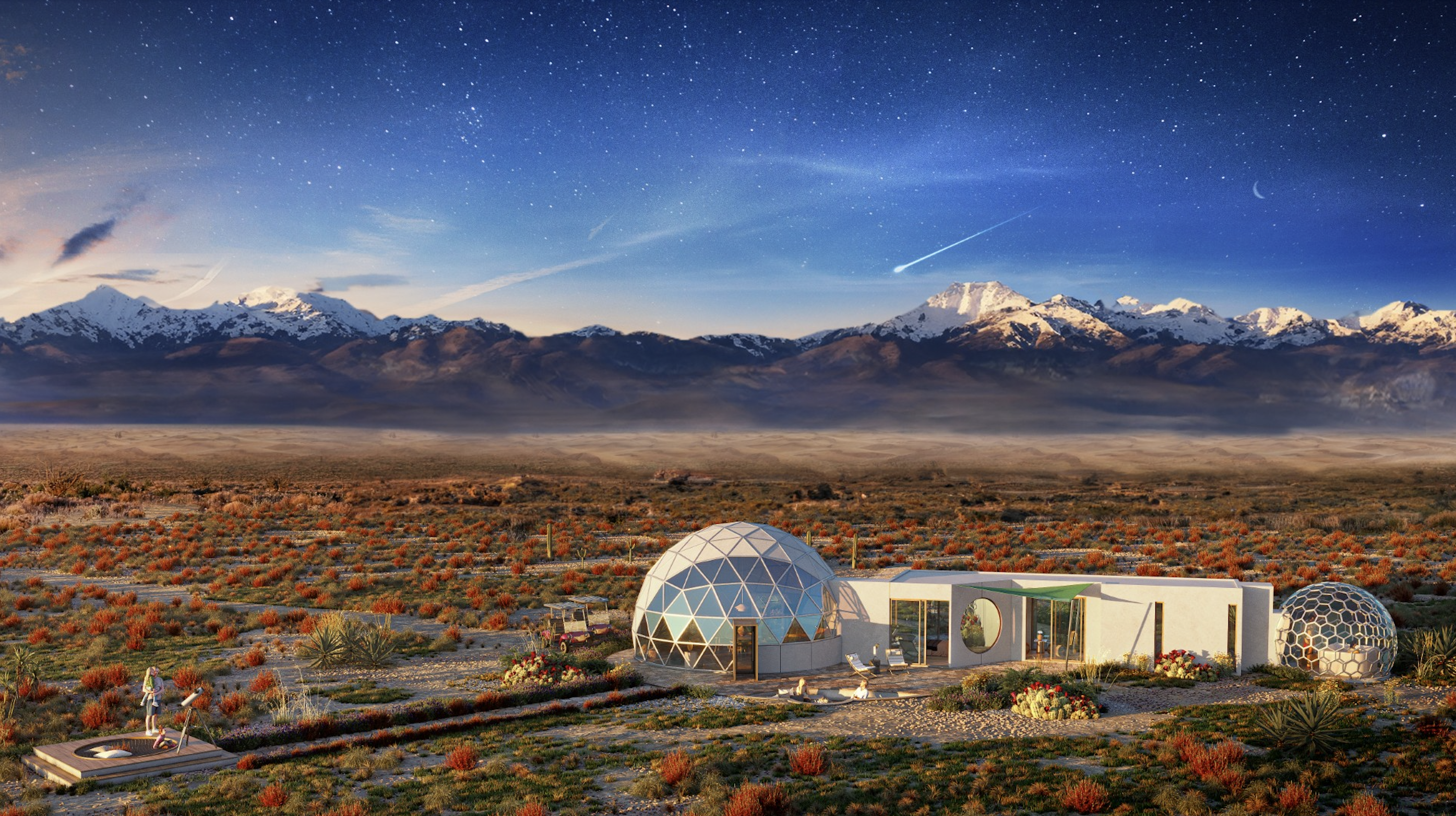 The 'Kosmos Stargazing' villa, with one bedroom. Photos Courtesy of Kosmos Resort, created by Evolution Virtual