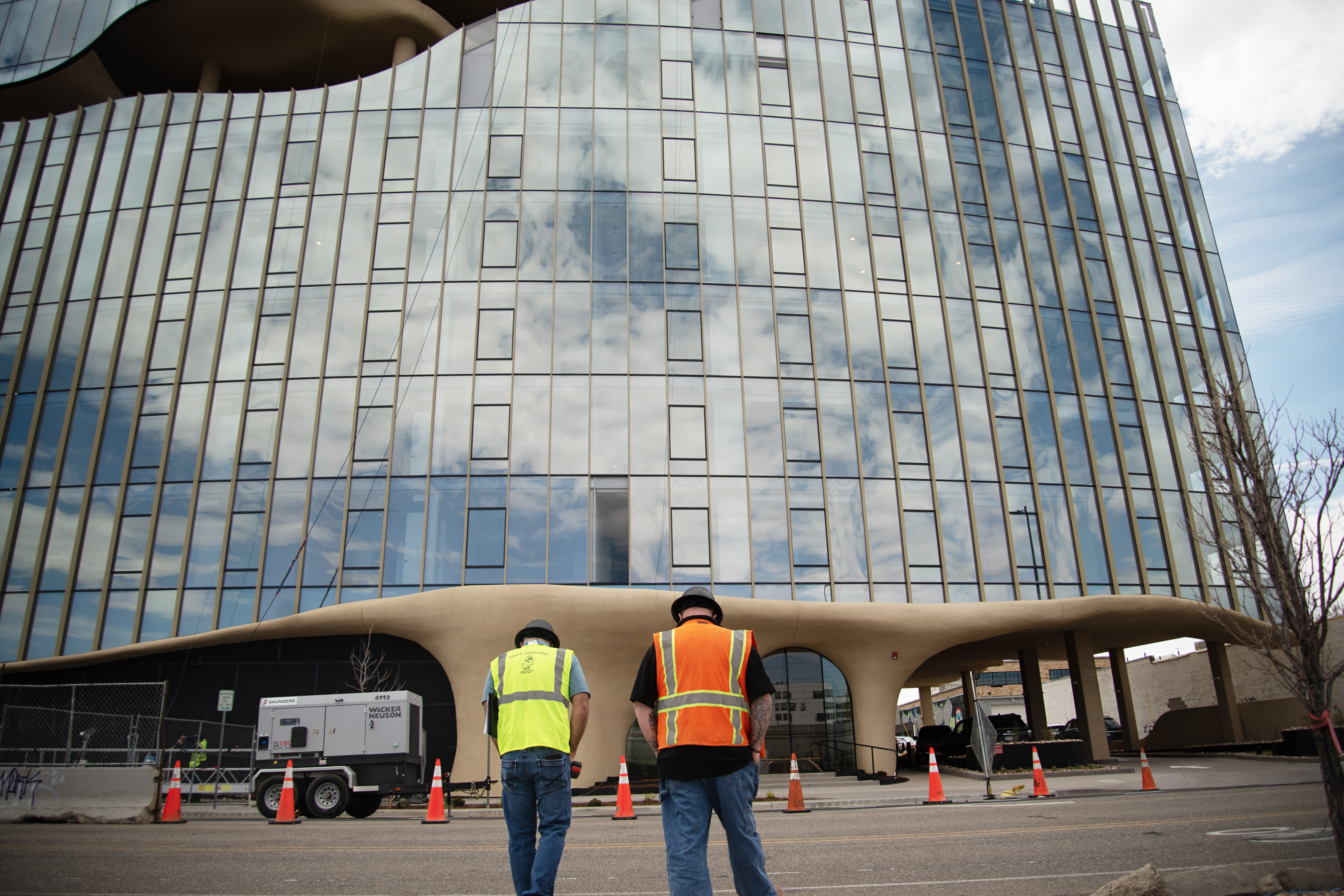 Brad Wood, left, and Jerry Elder, examine the exterior of One River North as they and other crews put the finishing touches on the luxury apartment development on Tuesday, April 23, 2024 in Denver's RiNo neighborhood. (TomHellauerMultimedia Producertom.hellauer@denvergazette.comhttps://denvergazette.com/content/tncms/avatars/f/9e/622/f9e6228a-3b6b-11ed-bf10-fbb71fa8e421.f54b911252c540f1d61709edc4727a39.png)