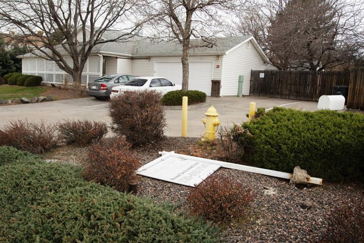 The sign for the Sunnyslope Estate assisted living home still lays