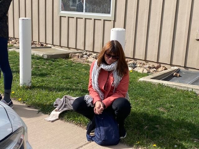 Sally Glass outside courtroom