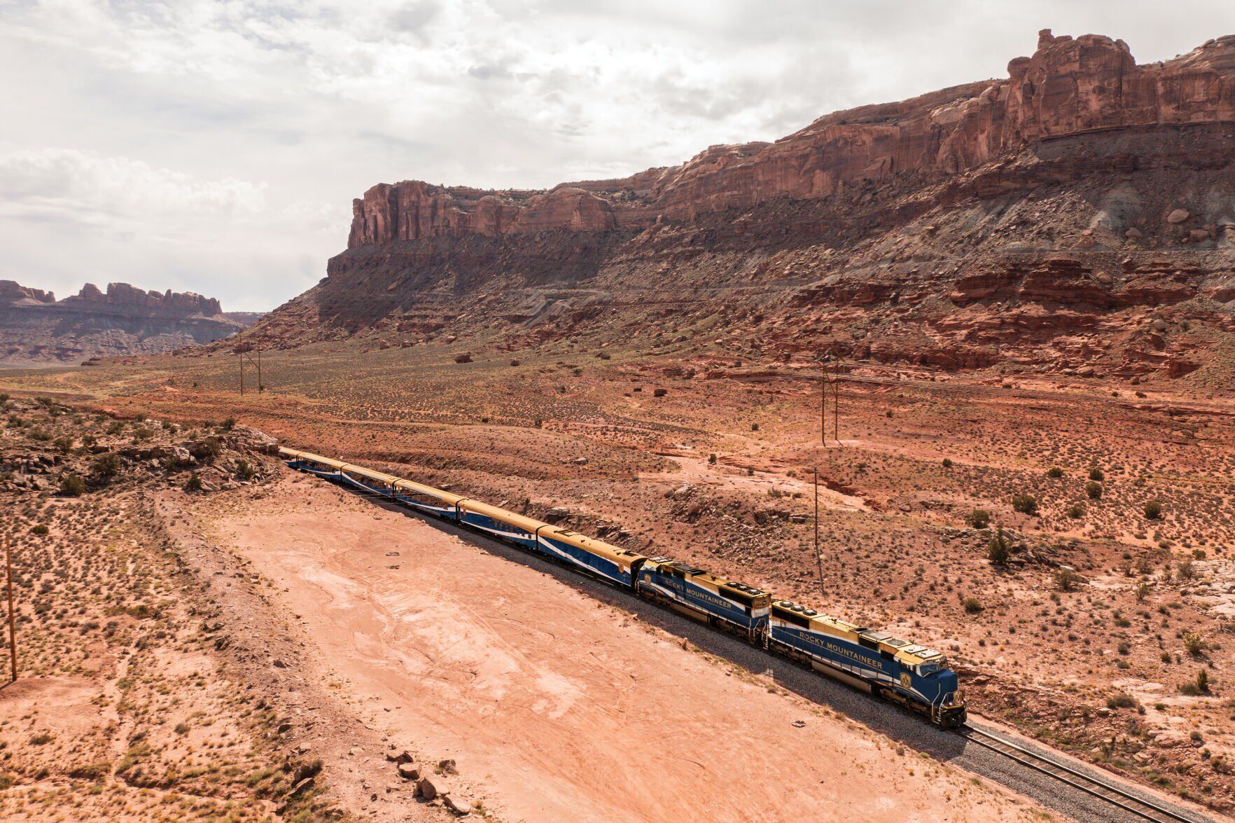 The Rocky Mountaineer's Rockies to Red Rocks route travels the scenery between Denver and Moab. Photo courtesy Rocky Mountaineer