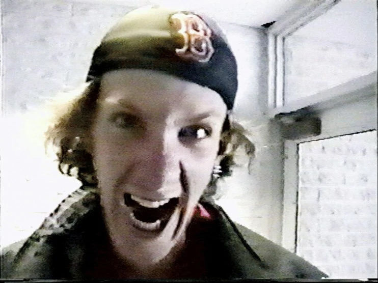 Dylan Klebold yells in a video he and Eric Harris made as part of a school project before their 1999 Columbine High shooting rampage. (AP) (Associated Press file photo)