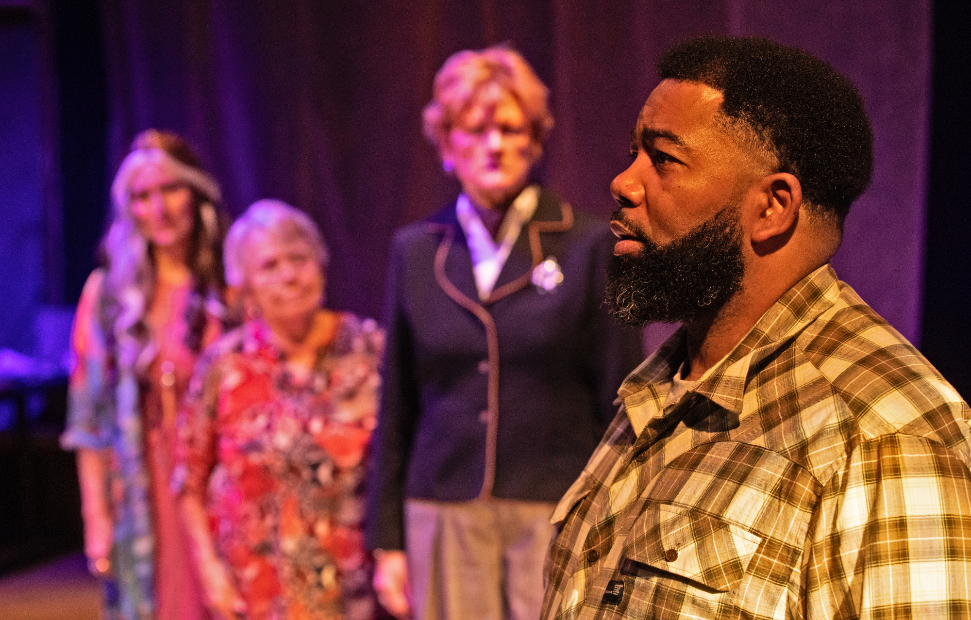 From left: Christine Kahane, Barbara Porreca, Jennifer Condreay and Arthur McFarlane III in Benchmark Theatre's world-premiere play 