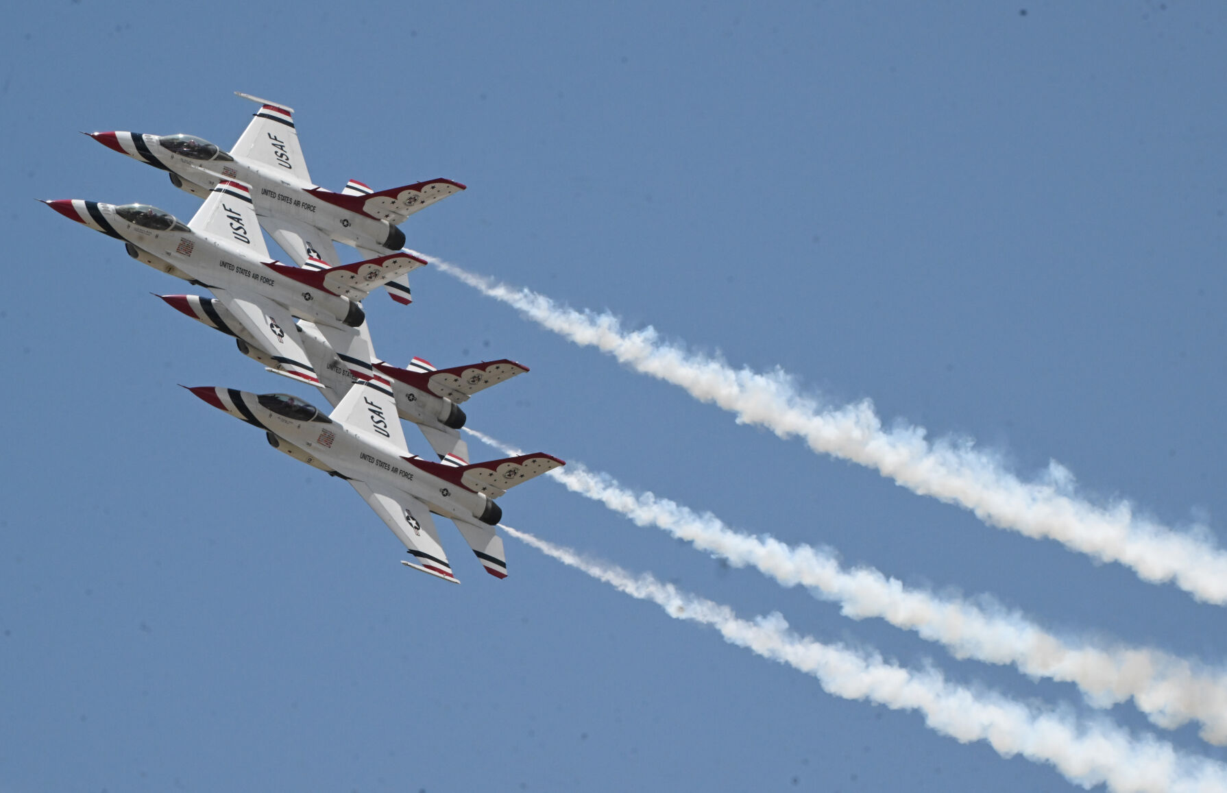 The Thunderbirds after the Graduation Ceremony at Falcon Stadium at the Air Force Academy on Thursday, May 30, 2024. (Photo by Jerilee Bennett, The Gazette)